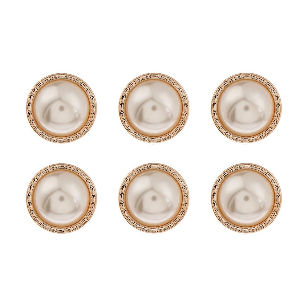 6pcs/set Detachable Adjustable Metal Button Clothing Crafts Decorative No Sewing Buttons Garment DIY Pearl Nail Accessories