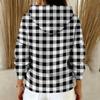 Women's Fashion Casual Plaid Print Pullover Long-Sleeve Hooded Sweatshirt