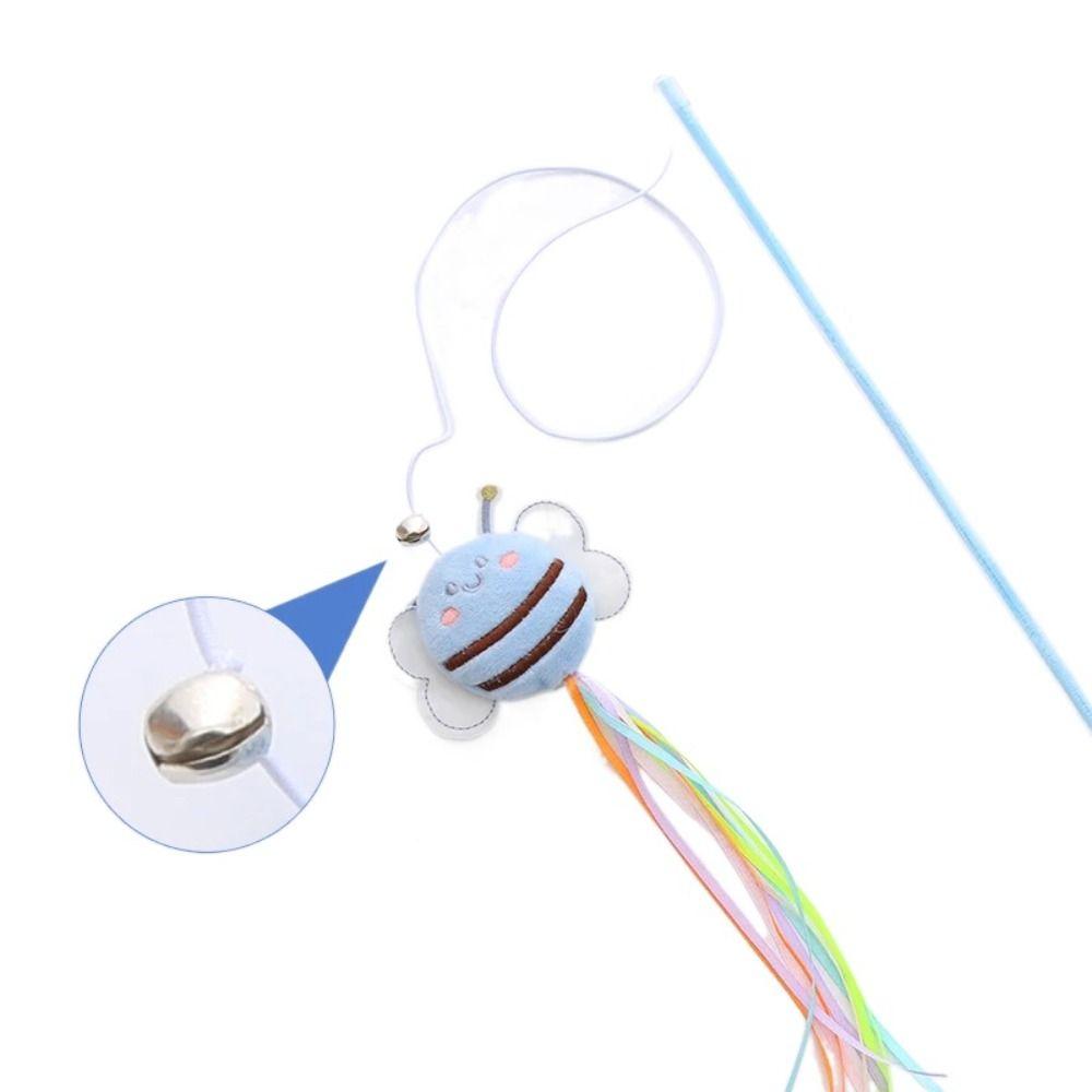 Палочка-дразнилка для кошек в форме пчелки, плюшевая интерактивная палочка, новая игрушка для кошек, кошка