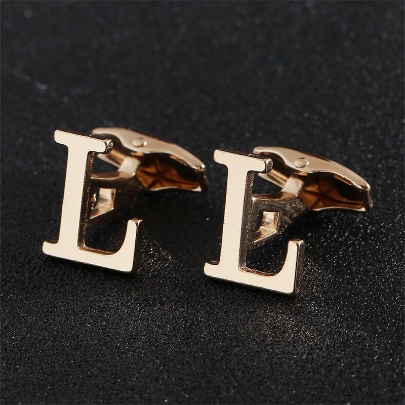 Эксклюзивные мужские запонки в виде золотых букв алфавита - Элегантный дизайн для французских рубашек