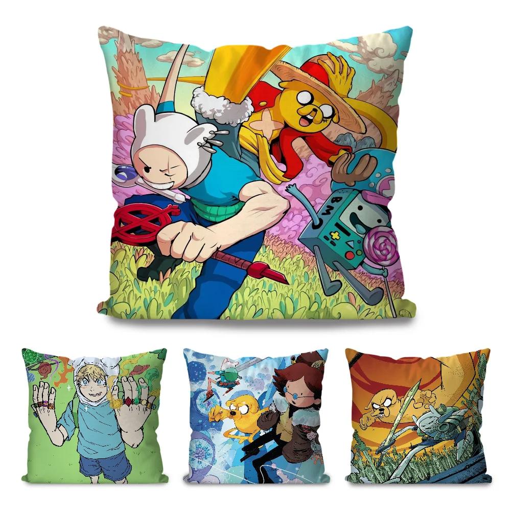 A-Adventure T-Time Comedy Animation Pillow Case Square Pillow Bedroom Sofa Leisure Comfort Car Living Room Home Decoration 40X40