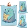 Adorable Fat Baby Chonky Seal Blankets Flannel Sofa Throw Blanket Multi-function for Couch Bedding Office Throws Bedspread Quilt