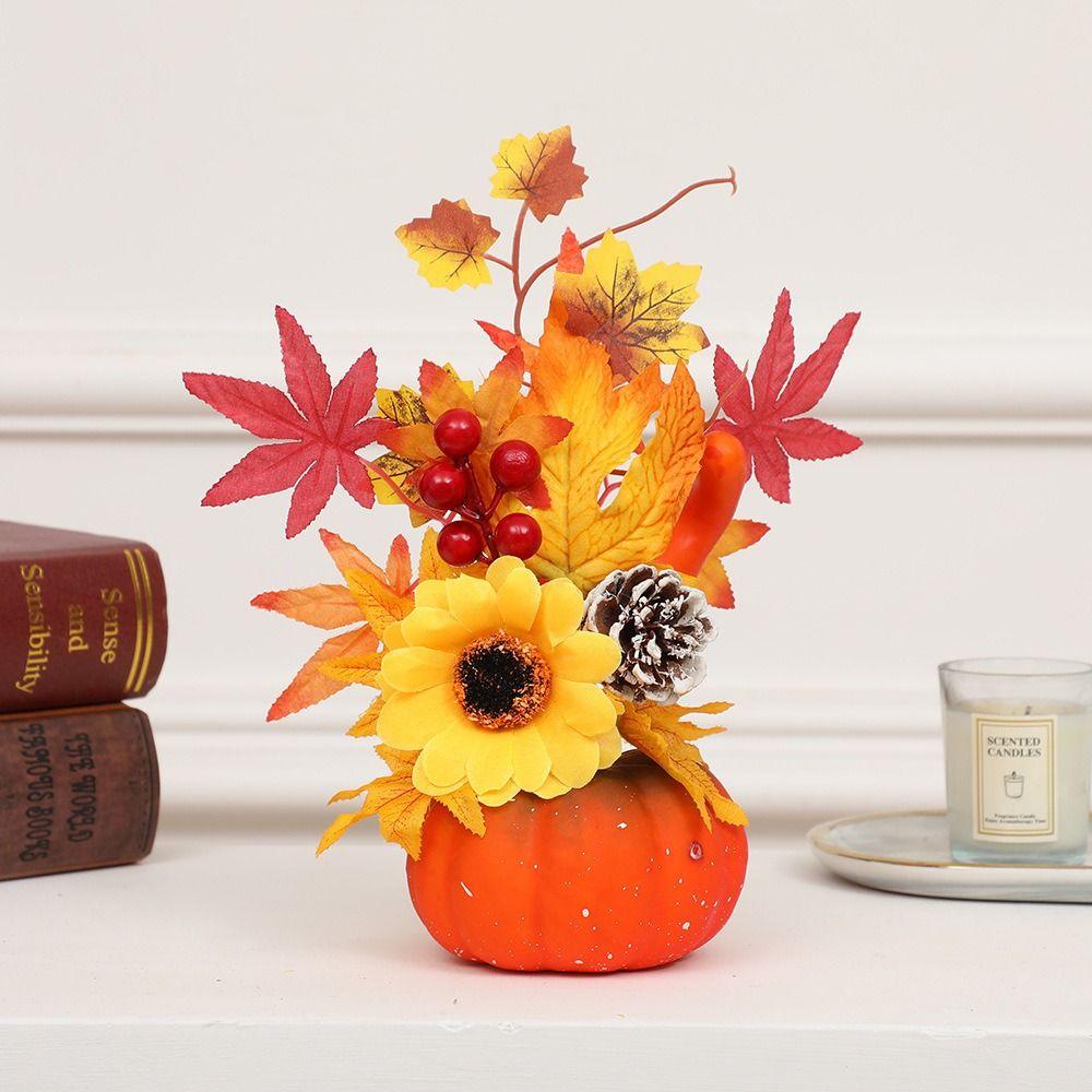 Simulation Flowers Simulation Pumpkin Flowers Fake Plant Halloween Pumpkin Thanksgiving