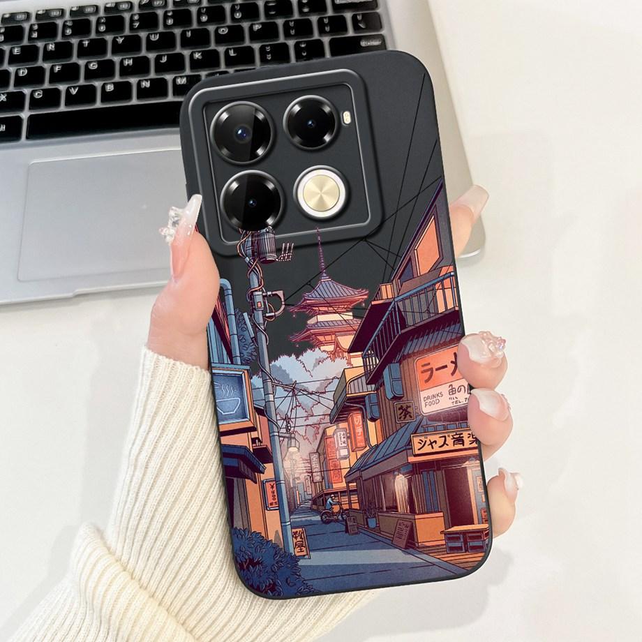 Для Infinix Note 40 X6853 / Note 40 Pro 4G 5G / Note 40 Pro+ Plus Чехол-крышка Жидкий силикон Мягкий ТПУ Крутой Стиль Мультяшный Fundas