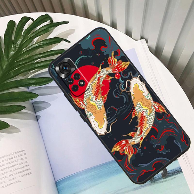 Чехол Funda с китайскими карпами Кои для Xiaomi Redmi Note 14 10 11 12 13 15 Pro Plus Чехол для Redmi 15 15C 14C 12C 10C 13C