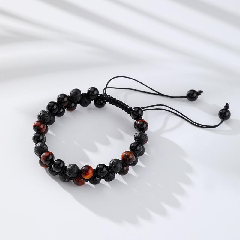 Colorful Natural Agate Bracelet Black Onyx Stone Energy Bracelets Unisex Modern Creative Yoga Meditation Manual Jewelry Spiritual Healing Ornaments