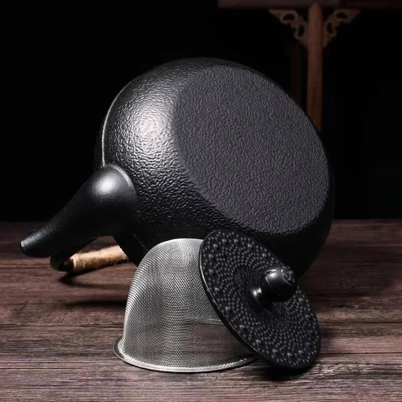 Японский железный чайник с фильтром, чугунный чайник для кипячения воды, традиционное мастерство, термостойкий домашний аксессуар