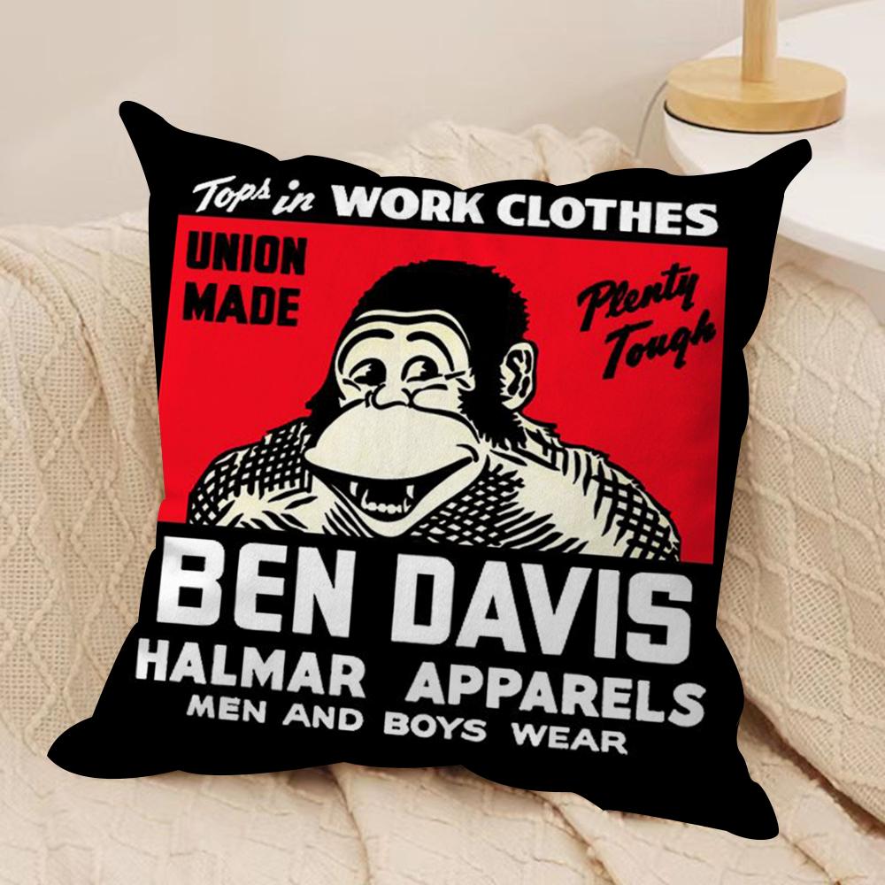 Luxury BBen DDavis Cushion Cover Short plush Doublesided Print Square Throw Pillow Covers Sofa Home Cushion Decor