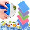 Ice-Cube Trays Silicone, Silicone Ice-Cube Trays Molds With Lid For Freezer, Removable And Stackable, 24 Ice Cubes Per Trays