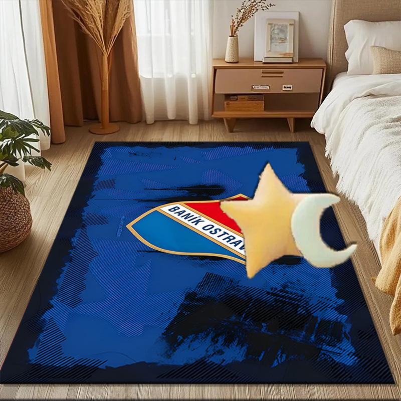 Banik Ostrava Crest Emblem Rug Game Carpet, Floor Mat for Bedroom Living Room Entryway Rug, Home Decor Idea Gift for Christmas birthday