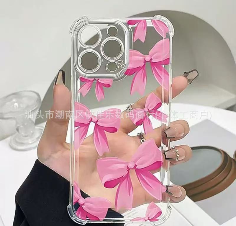 Милый чехол для мобильного телефона с бантом для Apple iPhone11/12/13/14 promax четыре угла защита от падения 15/16