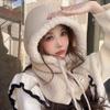 Balaclava Autumn and Winter Warm Knitted Hat Women's Fashion Scarf Integrated Knitted Ear Protection Woolen Hat