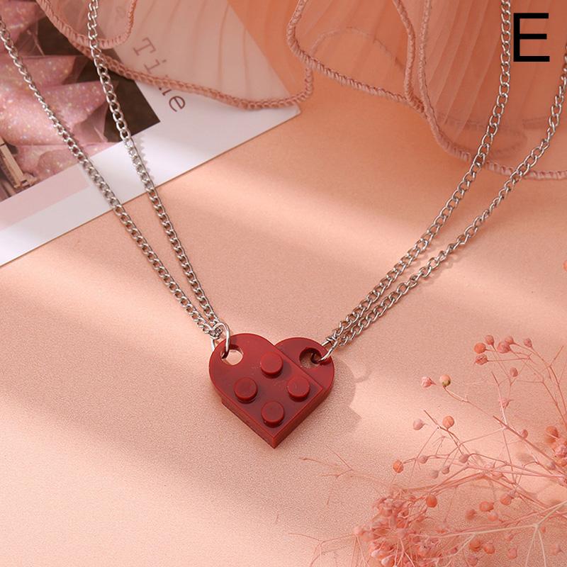 2 шт. модные однотонные парные ожерелья в форме сердца строительные блоки разделяемые для женщин мужчин