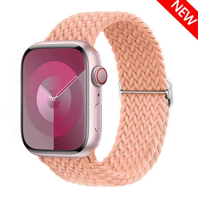 Плетеный Solo Loop для Apple Watch ремешок 44мм 40мм 49мм 45мм 41мм 46мм Эластичный браслет iWatch series 8 3 se 6 Ultra 2 9 10 ремешки