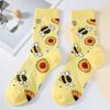 1 Pair Women's Cartoon Cute Bee Bird Snails Hedgehog Zebra Penguin Pattern Fashion Cotton Breathable Comfortable Crew Socks