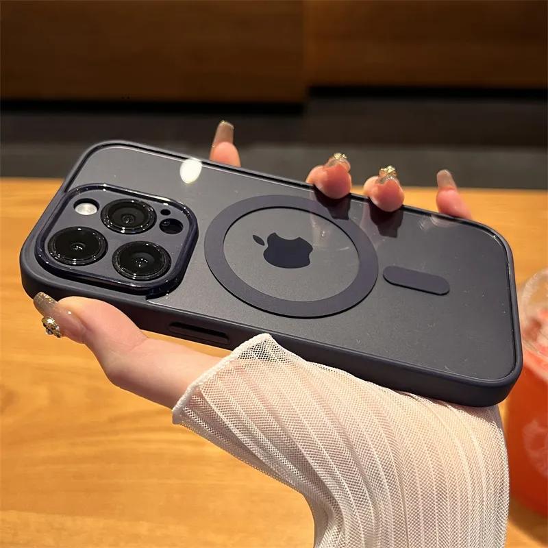 Luxury Magnetic Wireless Charging Case for IPhone 15 Pro Max 14 13 12 11 X XR XS Max 7 8 Plus Shockproof Soft Bumper Cover