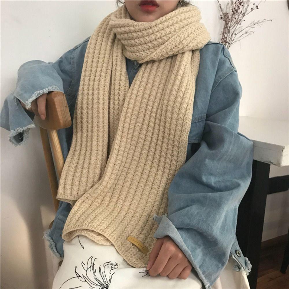 Outdoor Knitted Scarf Thickened Women Scarf Fashion Long Scarves Male and Female