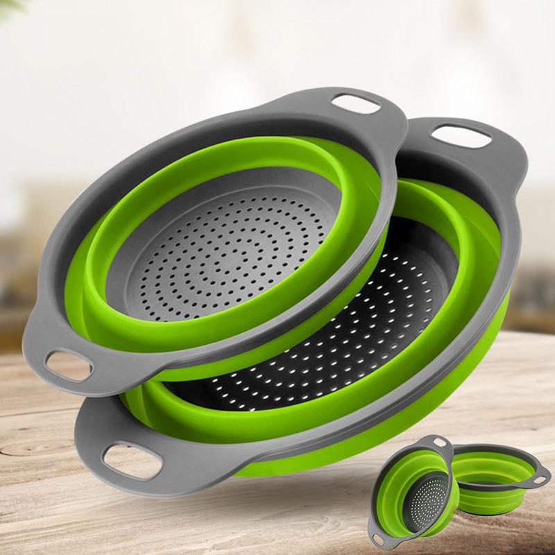 Телескопическая складная уличная корзина для слива и фильтрации для овощей