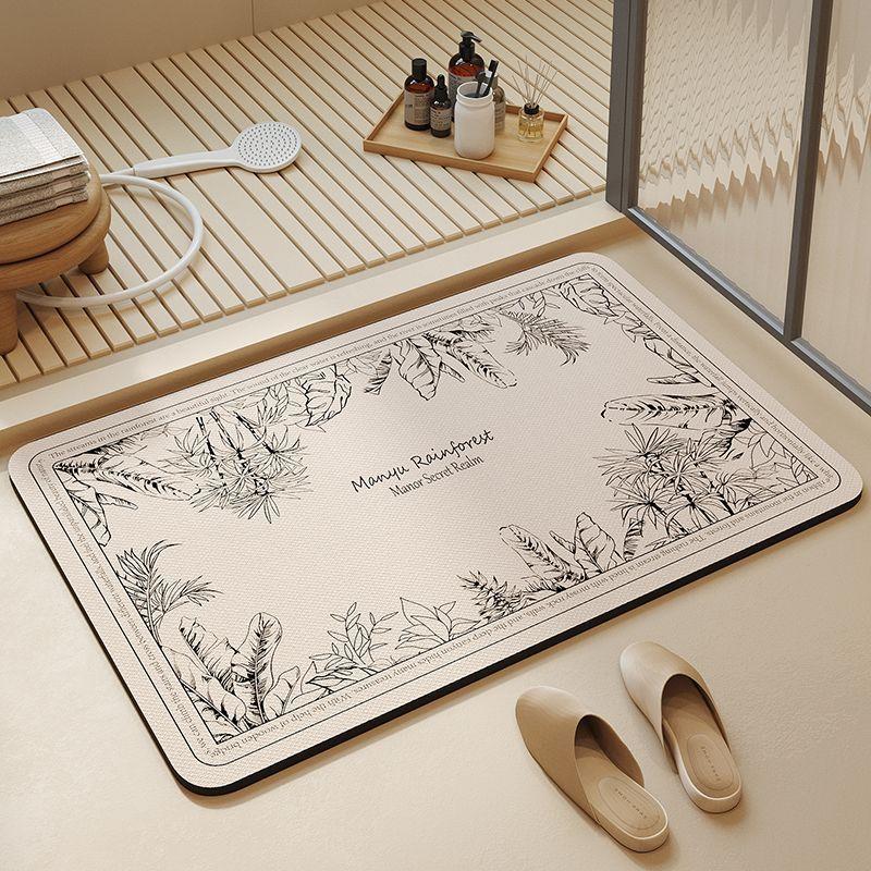 Коврик для пола в ванной, кремовый ветровой диатомовый грязепоглощающий коврик, коврик для ног в ванной, нескользящий коврик для туалета в ванной