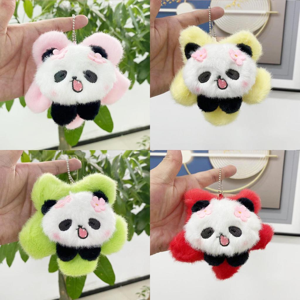 Colorful Panda Sunflower Plush Keychain Doll For Trendy Bag Charms And Gifts