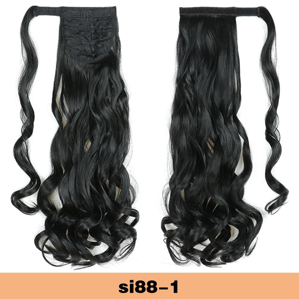 MISSQUEEN Synthetic Wrap Around Ponytail Extension Long Wavy Clip In Ponytail Wig For Elegant Women Daily Cosplay Party Use