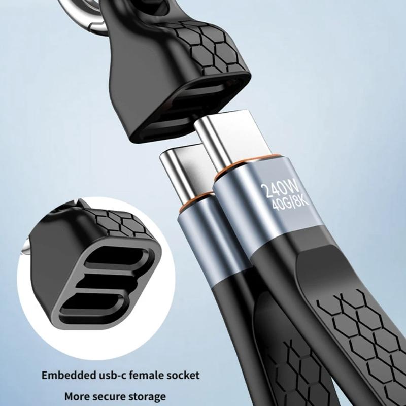 Кабель USB4.0 USB C на USB C 40 Гбит/с/80 Гбит/с 8K@60Hz 240 Вт Быстрая зарядка USB C Кабель для передачи данных Видеокабель для смартфонов Ноутбуков