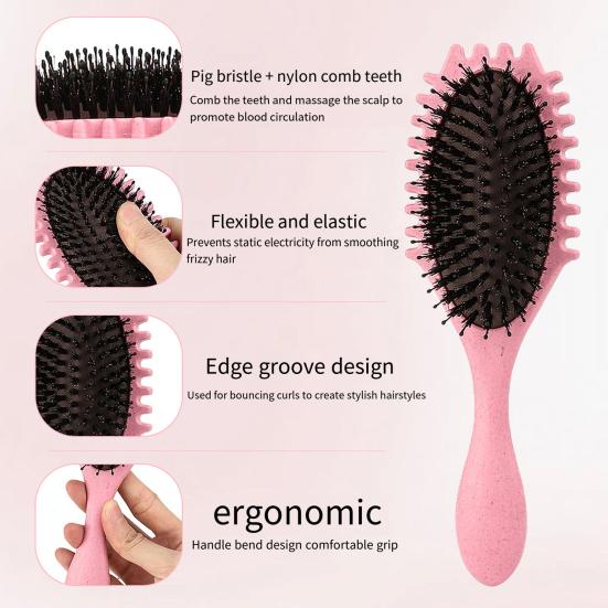 Щетка для волос с мягкой щетиной для массажа кожи головы, женская расческа для вьющихся волос, расческа для укладки волос, парикмахерский инструмент для девочек
