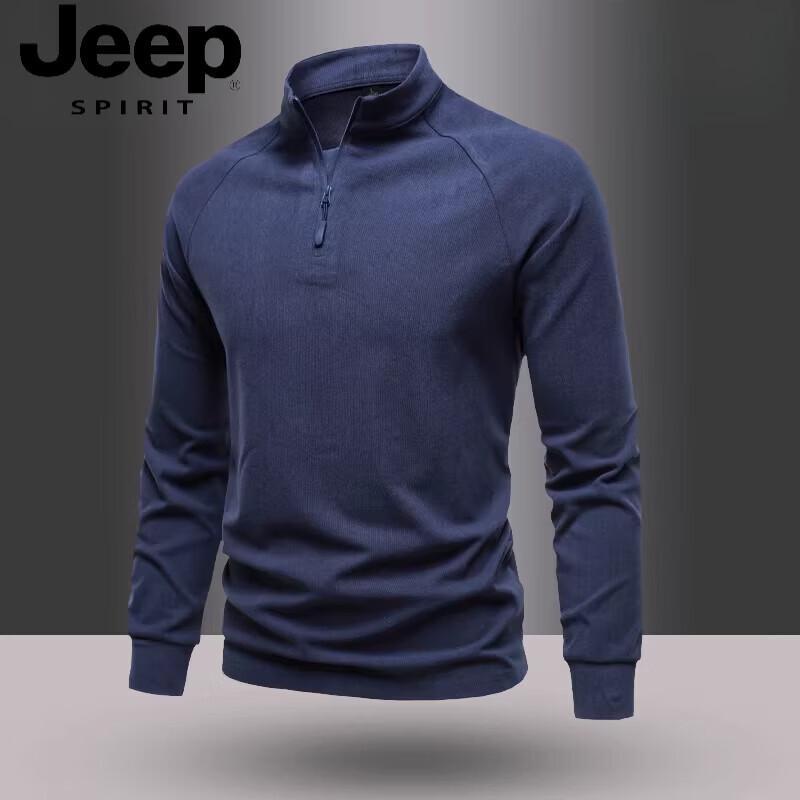 Мужской свитшот JEEP SPIRIT с воротником-стойкой и застежкой-молнией до середины
