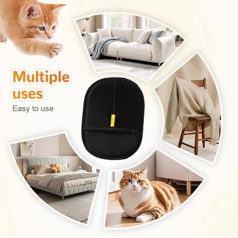 Pet Hair Remover Brush Kitten Hair Remover Gloves Deshedding Brush Glove for Dog Cat Double-Sided Fur Hair Cleaning for Carpet