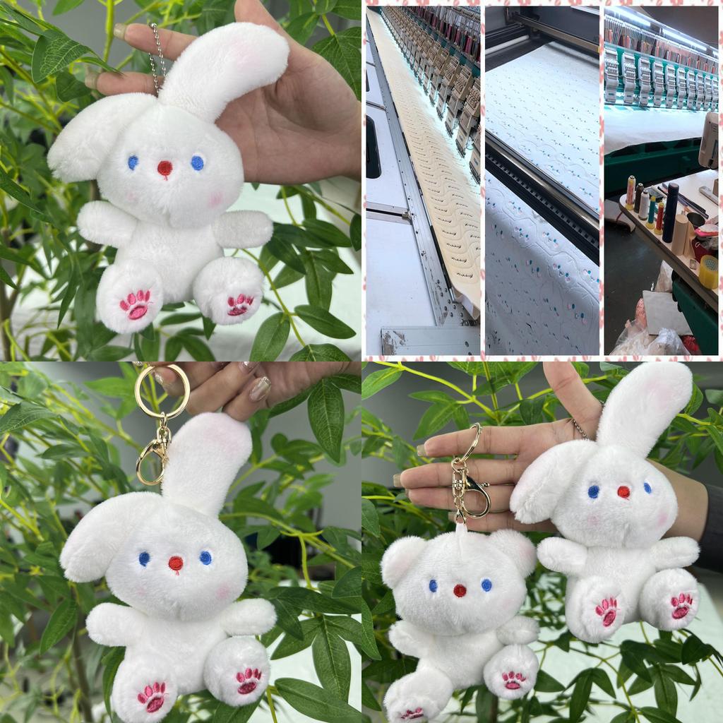 Очаровательный плюшевый брелок-подвеска в виде кролика и медвежонка с мягким коротким мехом для милых аксессуаров