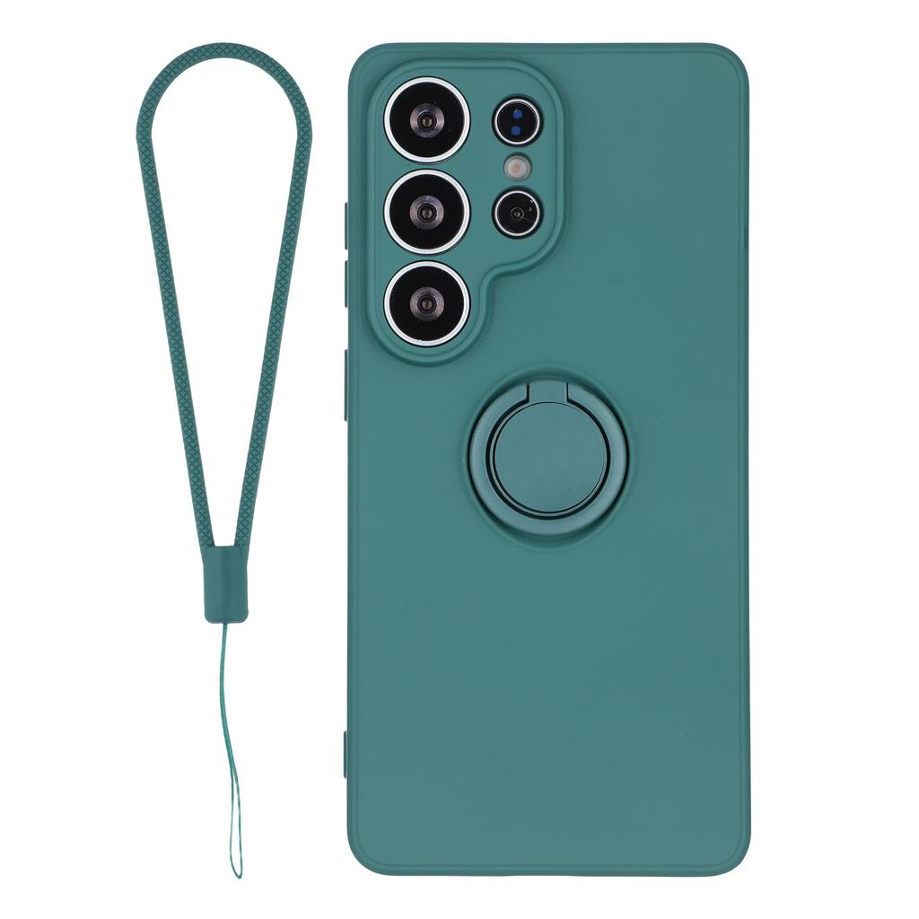 For Samsung Galaxy S26 Ultra Silicone Case with Strap Ring Kickstand Phone Cover