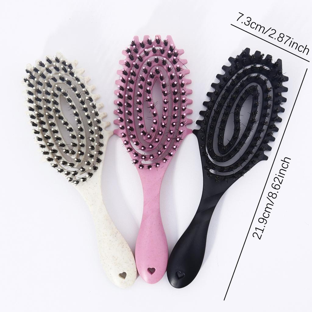 1 штука щетинистой полой дугообразной расчески - подходит для сухого и влажного использования, антистатическая укладочная щетка, Специально для париков из натуральных волос