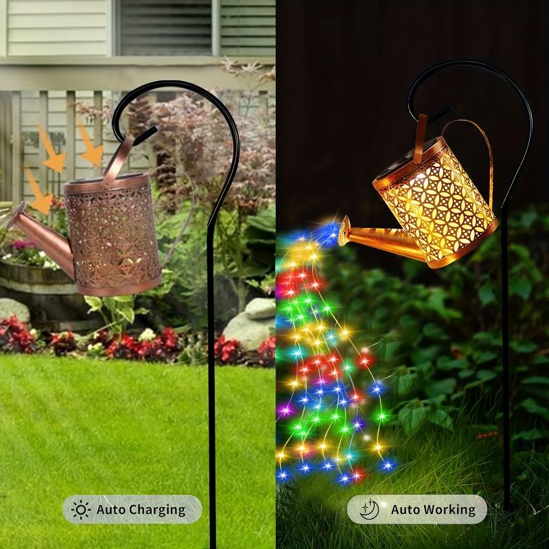 LED Solar Watering Can Lights Outdoor Solar Lantern String Waterproof Garden Lights for Patio Yard Pathway Plant Decoration