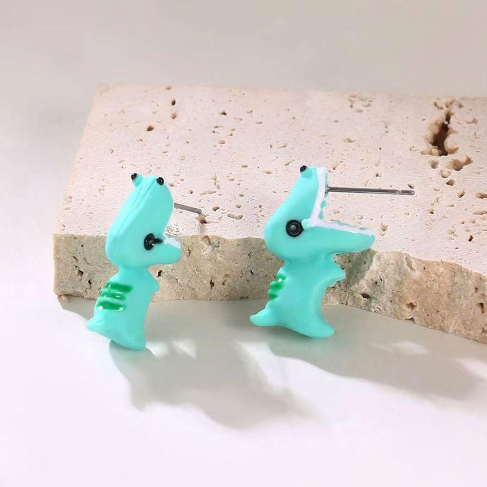 Whale Cartoon  Animal Biting Stud Earrings Metal Whale Earrings Dinosaur Bite Earring  Girl