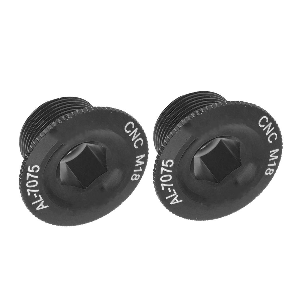 2Pcs Mountain Bike Crank Arm Fixing Bolts Bicycle Aluminum Alloy Crank Cover Screw CapM18 Black