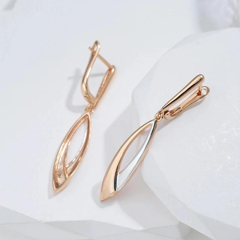 Oval Geometric Gold Silver Color Long Dangle Earrings for Women Party Daily Jewelry Personality Gifts