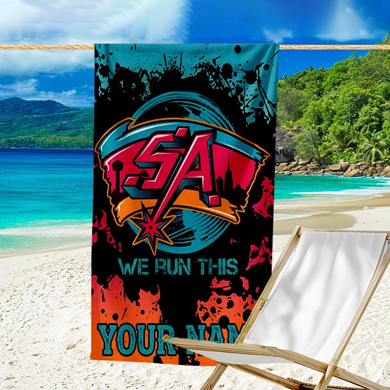Custom Name Beach Towel Antonio Spurs Logo Beach Towel, Soft Microfiber, Gift for Her/Him, Birthday, for Pool, Beach, Travel, Fan gifts