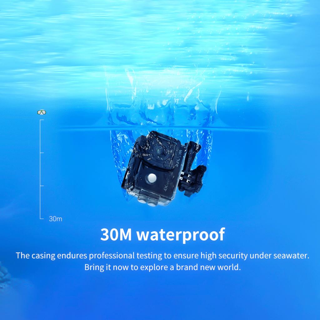 Экшн-камера SJCAM SJ4000AIR 4K HD с 2-дюймовым IPS-экраном, 16 МП, широкий угол обзора 170 градусов, водонепроницаемость 30 м