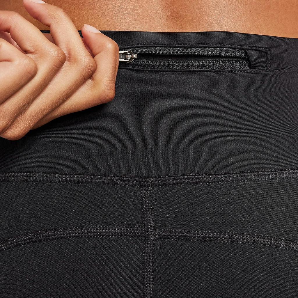 Nike Fast Large Logo Print Mid-Rise Pocket Design Leggings Women Leggings Black FN3268-010