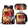 Аниме рюкзак Соник с мультяшными принтами Водонепроницаемый Дышащий Для детей