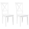 VidaXL Dining Chairs 2 Pcs White Solid Rubber Wood, Dining Chair, Chair, Living Room Chair, Dining Chairs, Chair 4102407