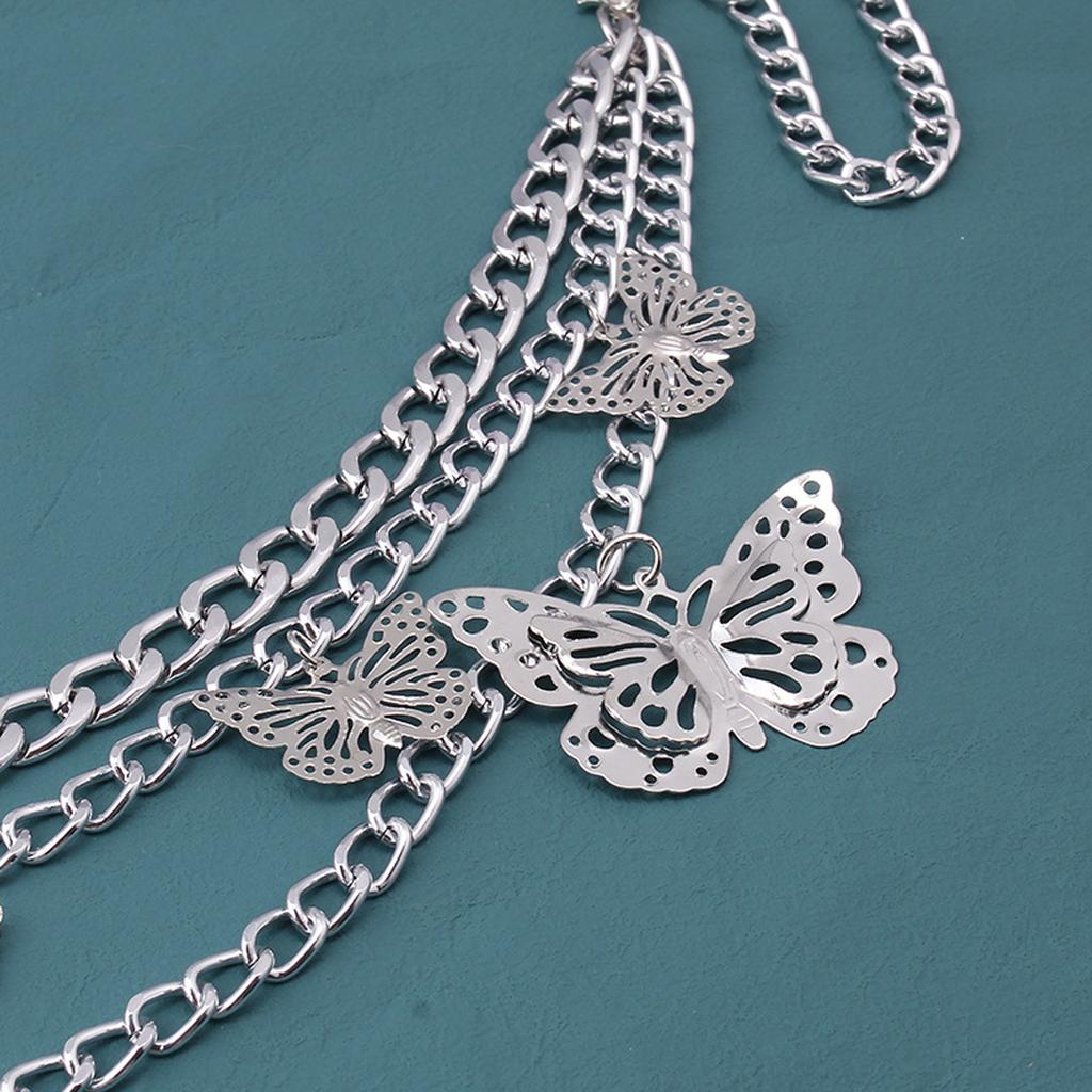 Blingbling Waist Belt Stylish Carved Butterfly Waist Chain Belt Elaborate Chain Belly Chain for Belly Dance Waist Chain