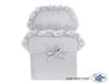 Natalia Natural Wicker Doll Pram Tall with Gray Bedding and Lining