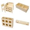 GINGER HOME Bureau Enfant Réglable en Hauteur avec Chaise et Organiseur, Table Montessori en Bois Naturel, 77x50x52 cm