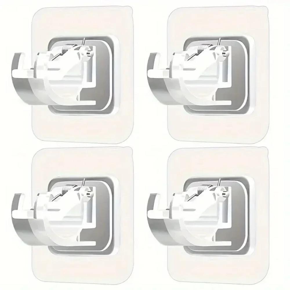 2/4/8 шт. Самоклеящийся кронштейн для карниза для штор, регулируемый держатель, зажим, крючки, без сверления, для использования дома, на кухне, в ванной комнате