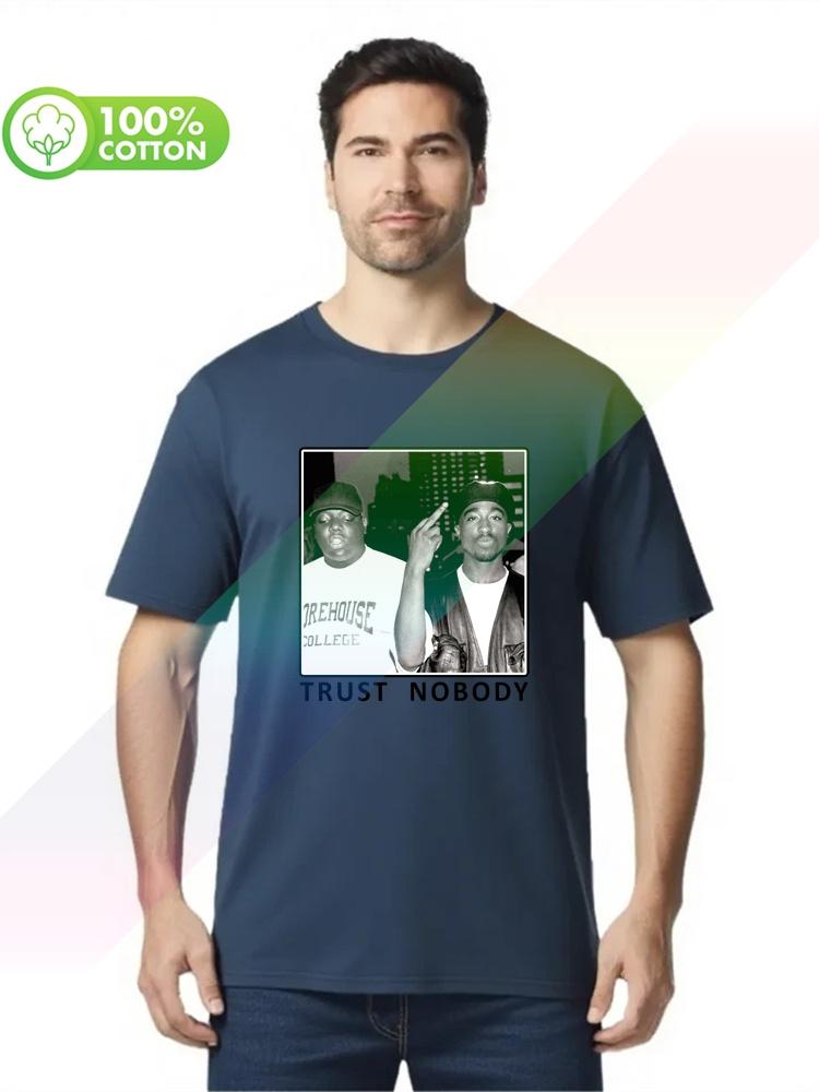 100% Cotton Round Neck Heavy Weight Men's T-shirt Tupac Biggie Trust Nobody T-shirt B.i.g 2pac Hip-hop S-xxxl Tops Tees