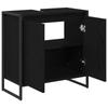 Bathroom Cabinet with Door Black Oak Effect 60 x 30 x 60 cm