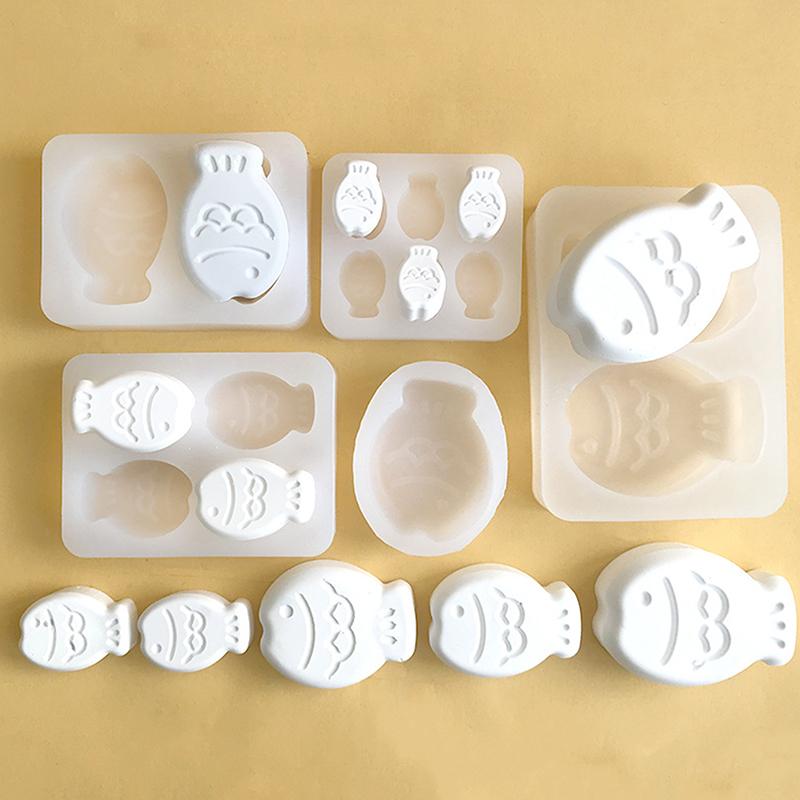 Cartoon Little Fish Snapper Roasted Cake Grinder Baked Silicone Rice Cake Mold Soap Mold Gypsum Aromatherapy