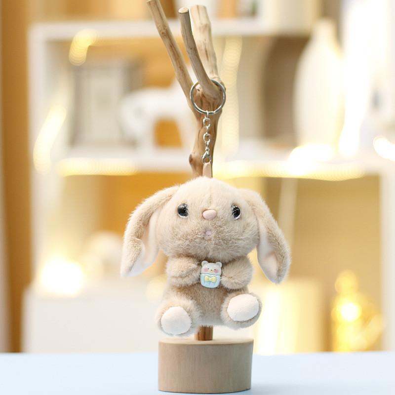 Plush Toy Backpack Strawberry Bear Keychain Cute Animal Doll For Kids And Teens