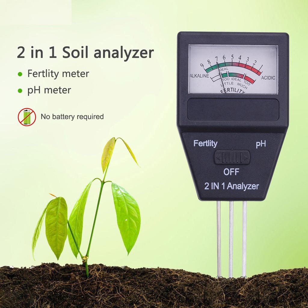 2 In1 Fertility Tester Moisture Light Test Meter Kit For Garden Plant Flower
